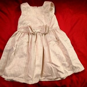 Carter's Jacquard Bow Gold Holiday Dress